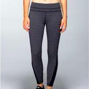Lululemon Run: Pace Tight Wee Stripe Black Heathered Black/Black